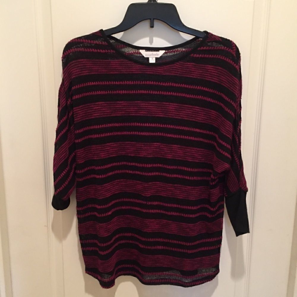 Charming Charlie 3/4 Sleeve Sheer Sweater